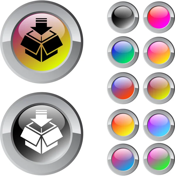 Paquet bouton rond multicolore . — Image vectorielle