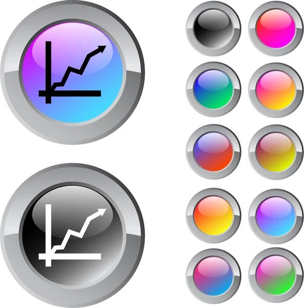 Positieve trend multicolor ronde knop. — Stockvector