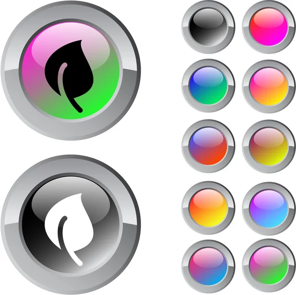 Feuille bouton rond multicolore . — Image vectorielle