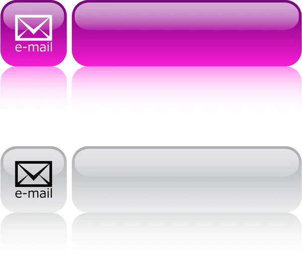 Vierkante knop e-mail. — Stockvector