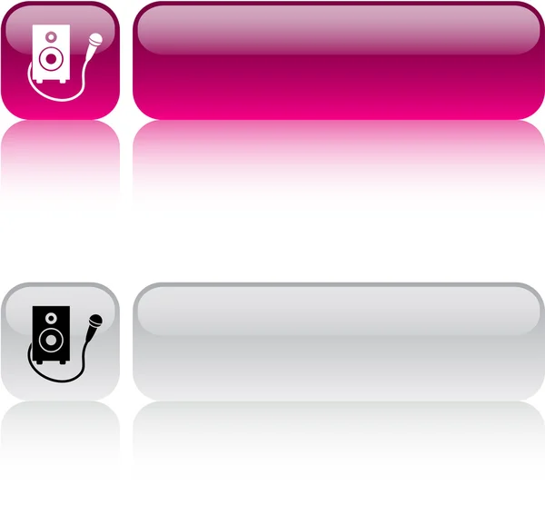Karaoké bouton carré . — Image vectorielle