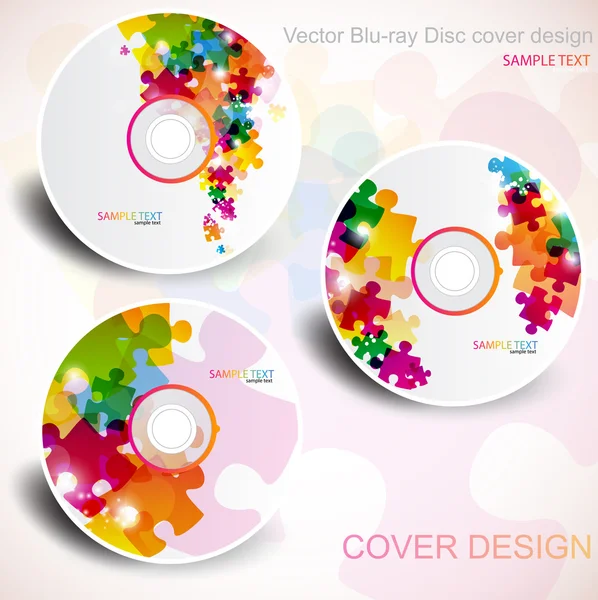 Diseño de portada de CD vectorial. Plantillas editables. Diseño de rompecabezas — Vector de stock