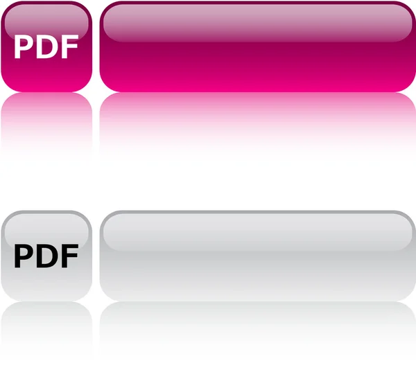 Botón cuadrado PDF . — Vector de stock