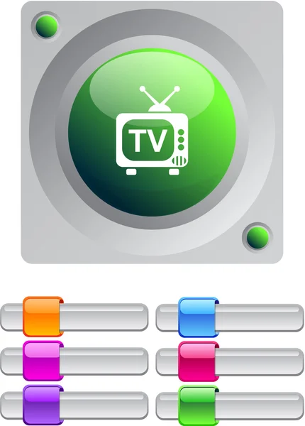テレビの色の丸いボタン. — ストックベクタ