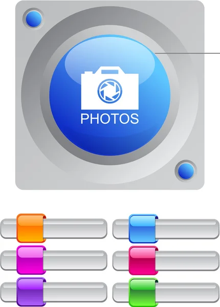 Photos color round button. — Stock Vector