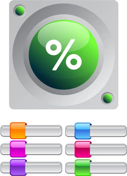 Percent color round button. — Stock Vector