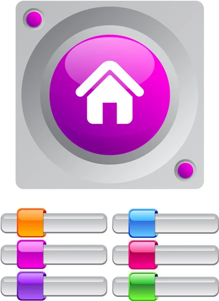 Home color round button. — Stock Vector