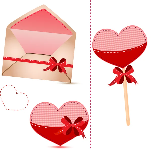 Gift Set Aftelkalender voor Valentijnsdag — Stockvector