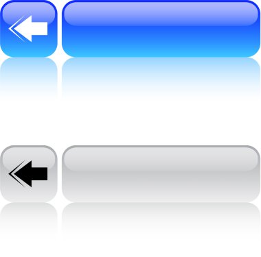 Back arrow square button. clipart