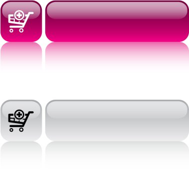 Add to cart square button. clipart