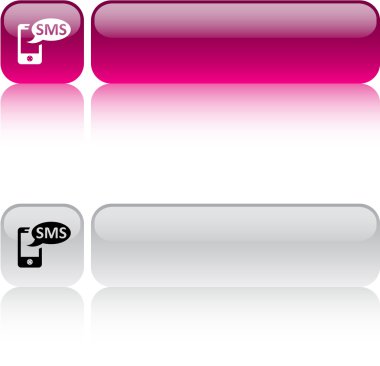 SMS square button. clipart