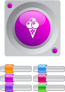 Icecream color round button. clipart