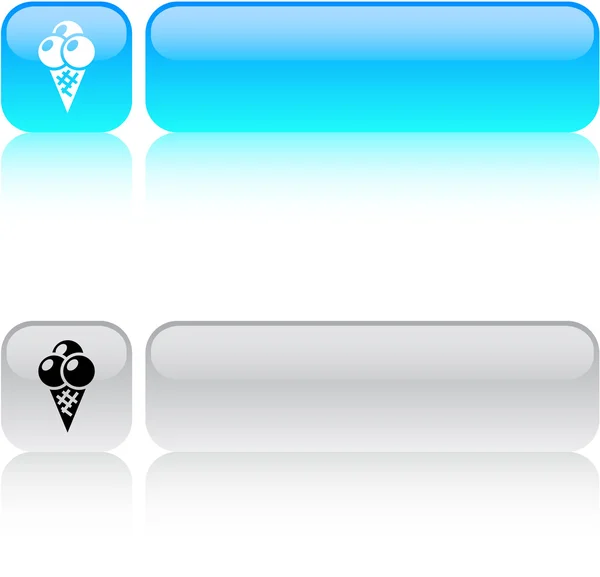 Icecream bouton carré . — Image vectorielle