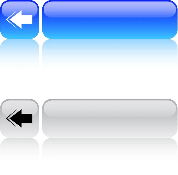 Flèche arrière bouton carré . — Image vectorielle