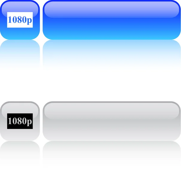 1080p square button. — Stock Vector