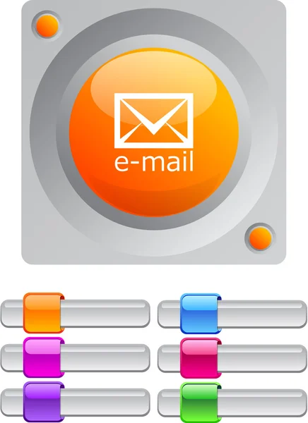 E-mail kolor okrągły przycisk. — Wektor stockowy