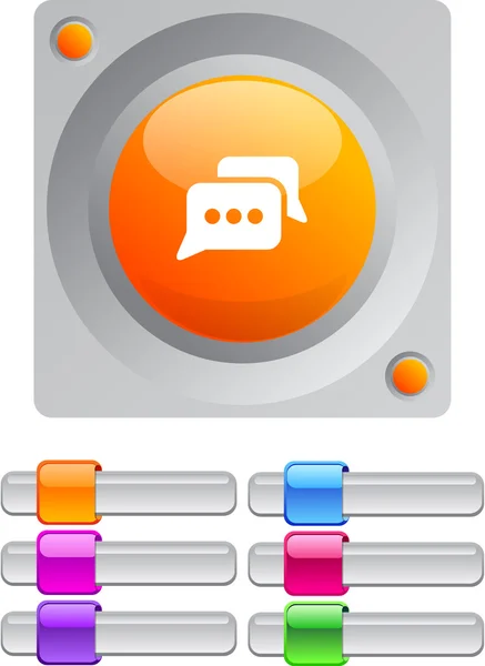 Chat χρώμα στρογγυλό κουμπί. — Διανυσματικό Αρχείο