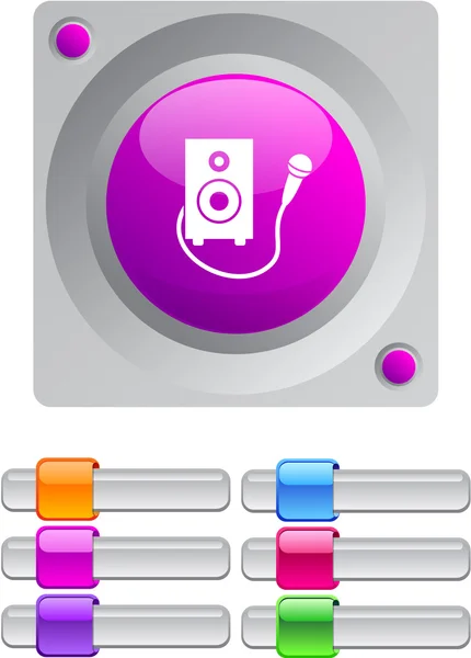 Karaoke color round button. — Stock Vector