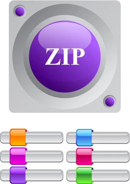 ZIP color round button. — Stock Vector