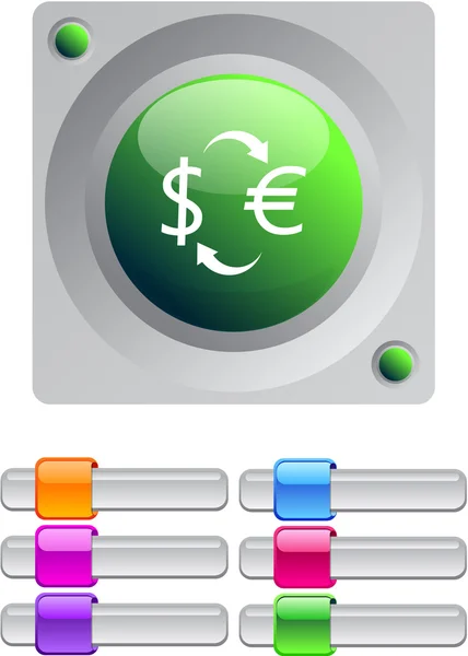 Money exchange color round button. — Stock Vector