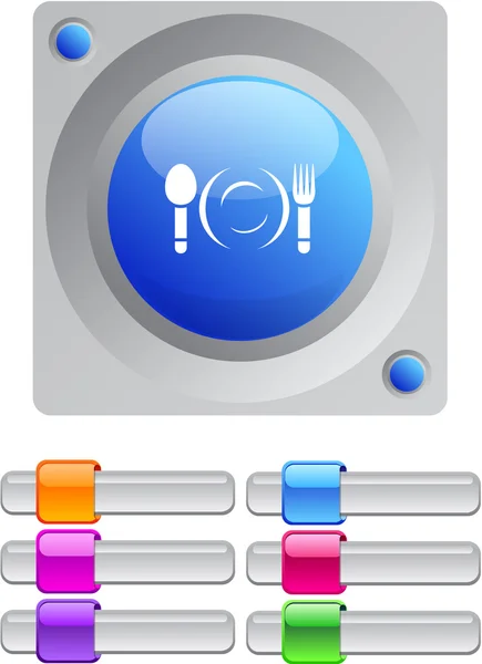 Dinner color round button. — Stock Vector