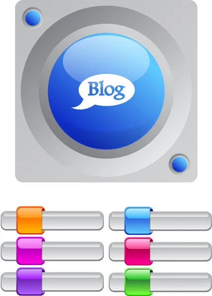 Blog color round button. — Stock Vector