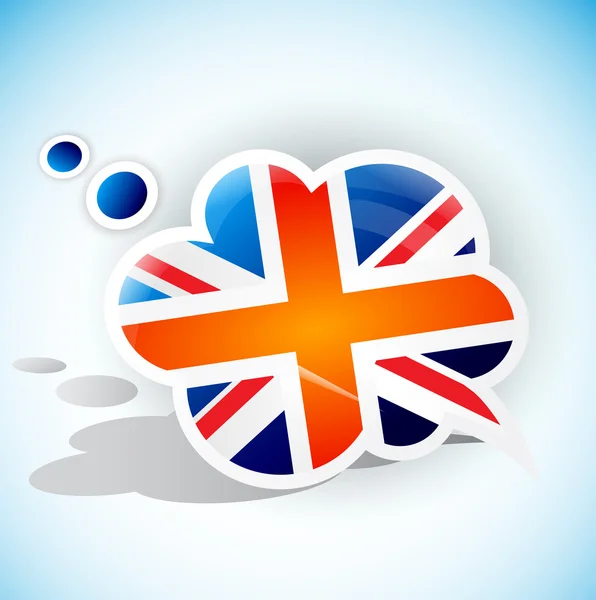 Büyük Britanya bayrağı. konuşma balonu — Stok Vektör