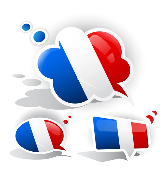 Flaggan av Frankrike. pratbubbla — Stock vektor