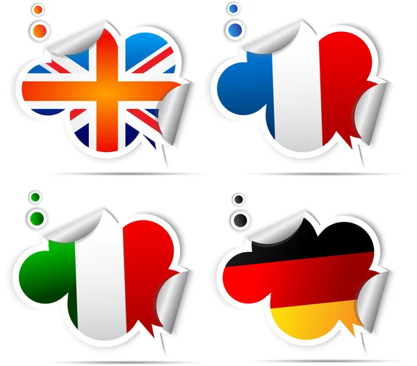 stock vector Stickers with symbols national flags