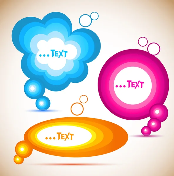 Kleurrijke papier tekstballon — Stockvector