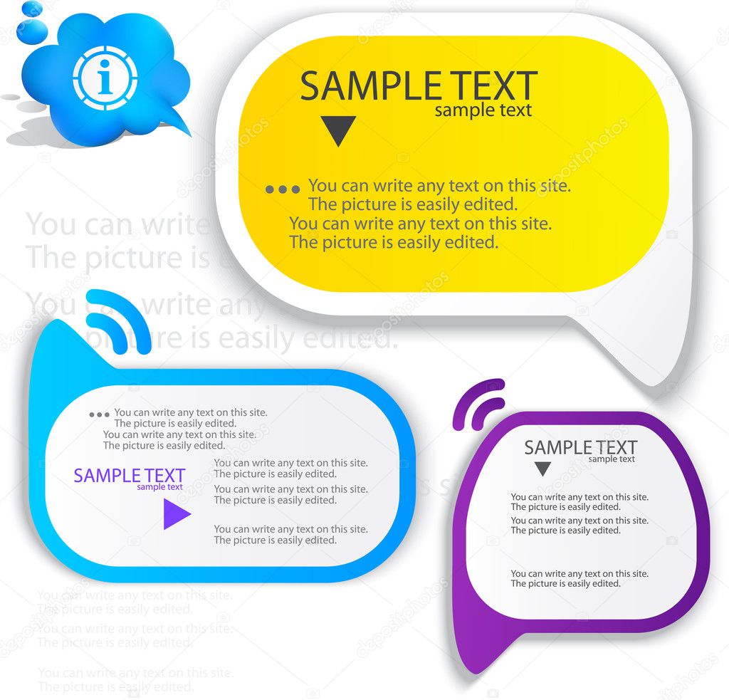 Colorful speech frame for text