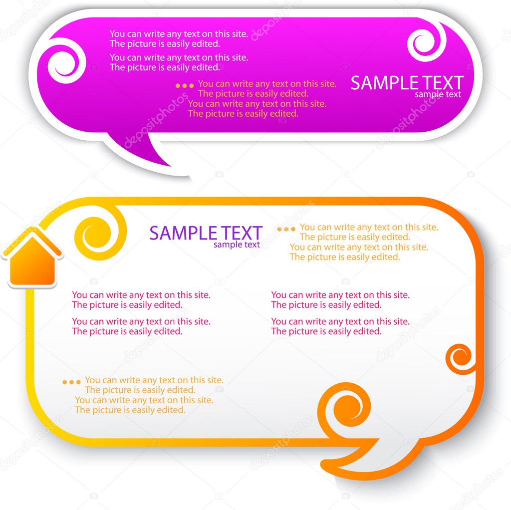 Colorful speech frame for text