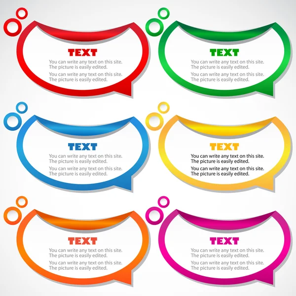 Kleurrijke stickers voor spraak — Stockvector