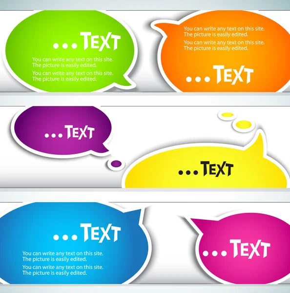 Colorful bubble for speech. Set of banners — Stock Vector