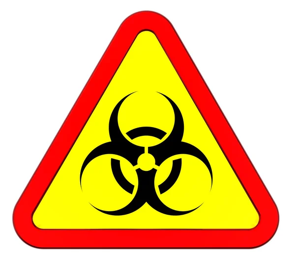 Biohazard-Warnschild isoliert auf weiß — Stockfoto