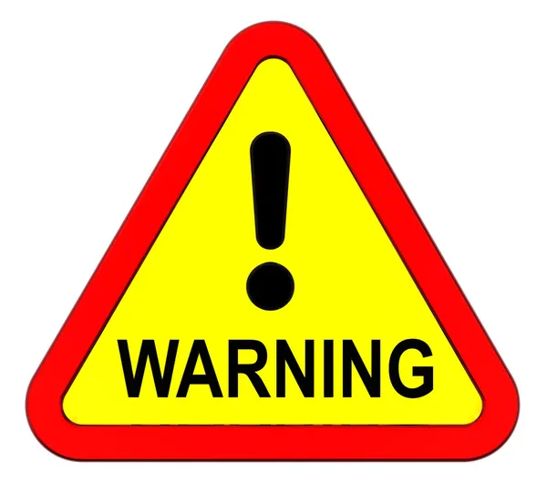 Warning sign isolated on white — Stock Photo, Image
