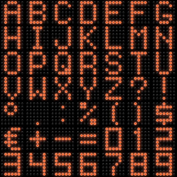 3D-dot-matrix lettertype met reflectie — Stockfoto