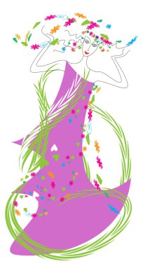 Girl -Spring clipart