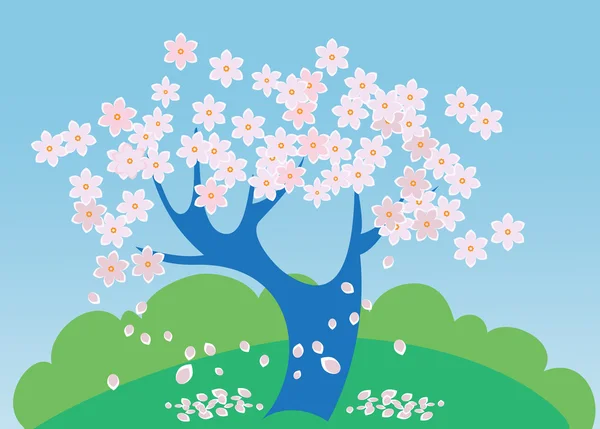 Baum in voller Blüte — Stockvektor