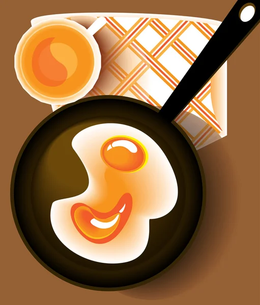 煎蛋锅 — 图库矢量图片
