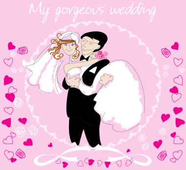 Happy bride clipart