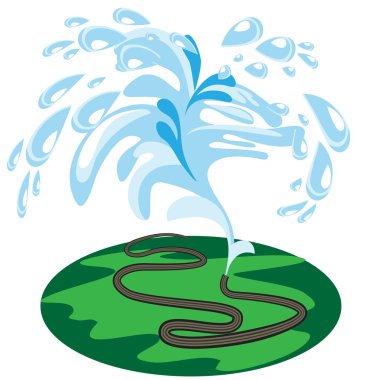 Watering lawns clipart