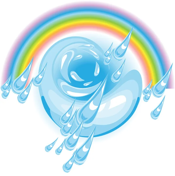 Дождь и радуга — стоковый вектор