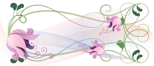 Guirlande de lys roses — Image vectorielle