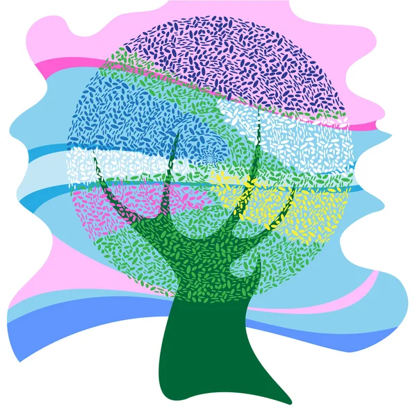 Het symbolische beeld van een boom heldere decoratieve — Stockvector