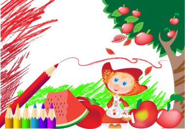 Red pencil clipart