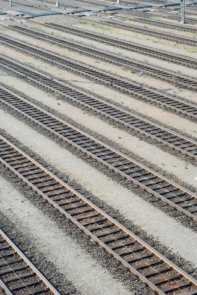 Trilhas de pátio ferroviário — Fotografia de Stock