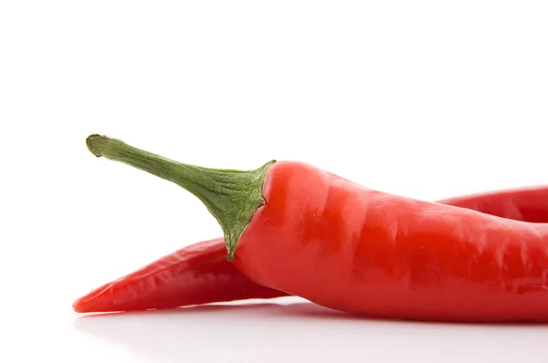 stock image Two red hot peppers