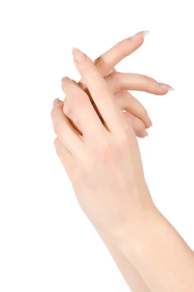 Mãos de mulher com manicura — Fotografia de Stock