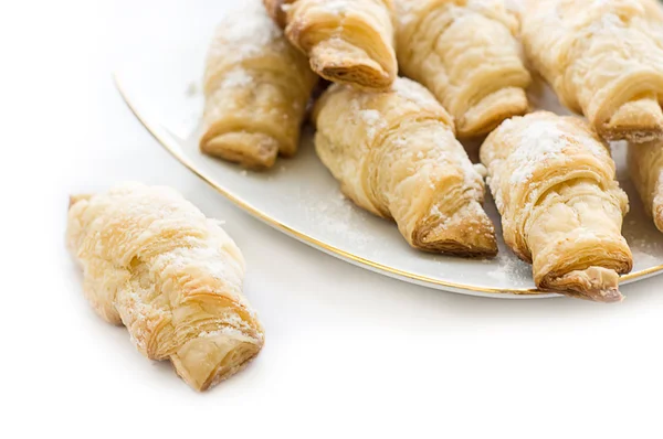 stock image French croissants sugar powdered